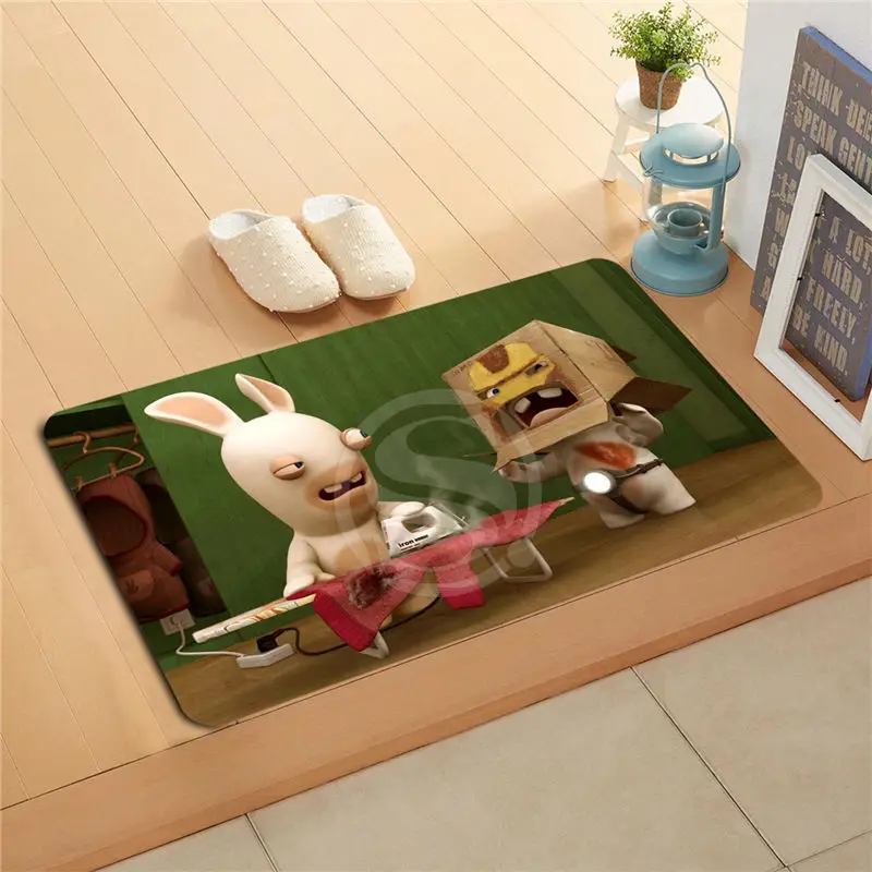 Как и w185 Пользовательские rabbids rabbid Doormat Home Decor Двери коврик Коврик Для Ванной