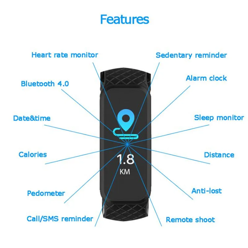 L38I цветной экран Смарт Браслет Bluetooth 4 0 динамический монитор сердечного ритма