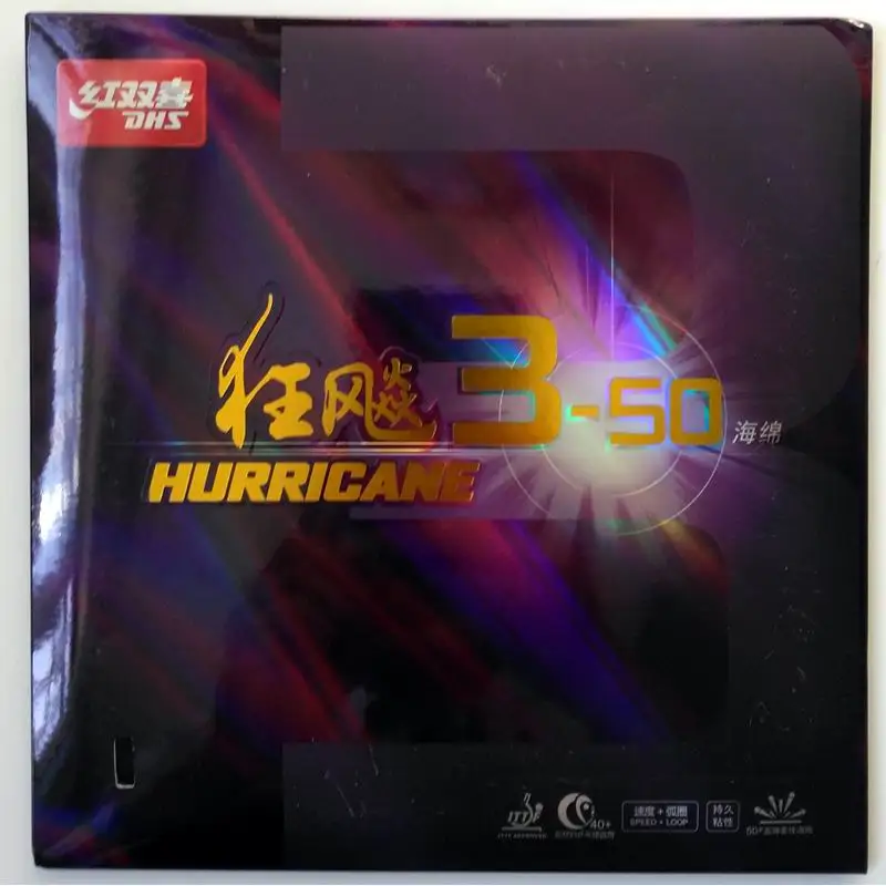 Оригинальные резиновые ракетки для настольного тенниса DHS hurricane 3 50 губка торта