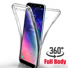 Чехол 360 градусов для Samsung Galaxy A6 A7 A8 Plus 2018 A750 S6 S7 edge S8 s9 J4 J6 Note 8 9 A3 2017 A5 мягкий прозрачный чехол для всего тела