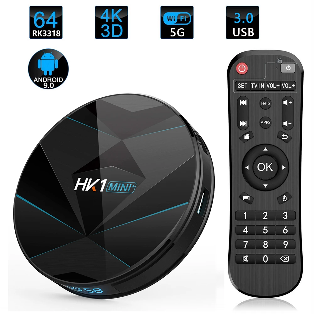 ТВ приставка HK1 MINI PLUS Smart Android 9 0 4 + 128 ГБ 2 4G Wi Fi Bluetooth 0|ТВ-приставки и медиаплееры| |