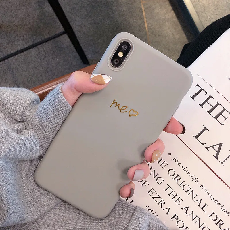 Коричневый чехол для iphone xr на айфон 7 мягкий Apple Phone простой с маленькими надписями