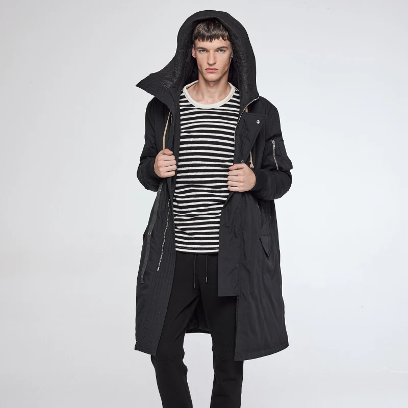 VIISHOW Длинная зимняя куртка мужская брендовая одежда хлопковое осеннее пальто