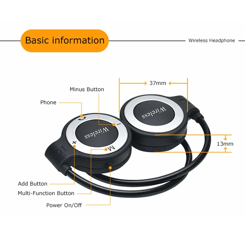 L013 беспроводные Bluetooth наушники, стерео TF карта, складные спортивные наушники, беспроводные наушники с микрофоном