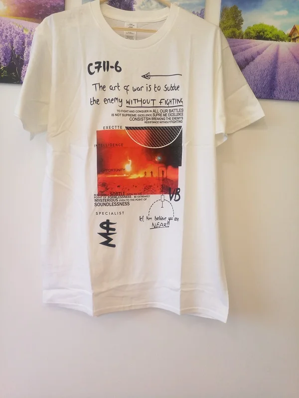 

Virgin front and back painting T-shirt Funny Printed Tshirts Summer Hip Hop Streetwear Casual Cotton Tops short sleeves