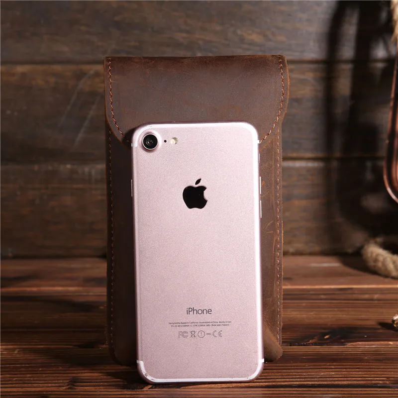 Винтажная поясная сумка B2096 для мужчин из натуральной воловьей кожи в стиле ретро