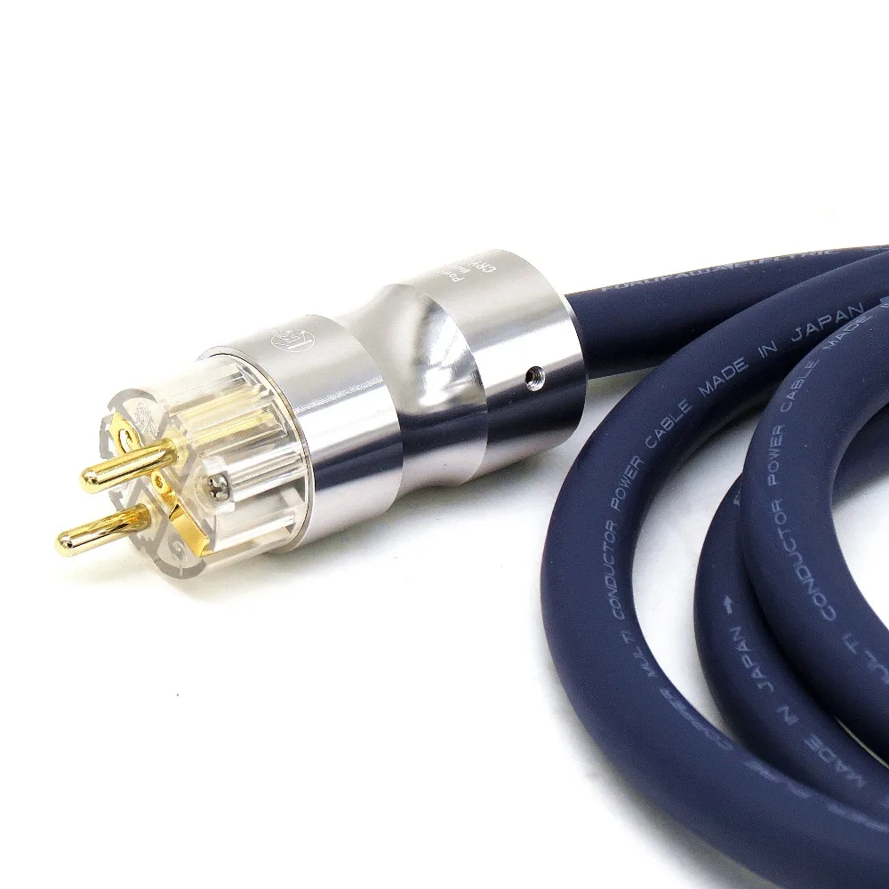 

Hi End 7N Copper SCHUKO Power Cable Gold plated EU power plug cable hifi power cord cable for DVD CD AMP Mcintosh power line