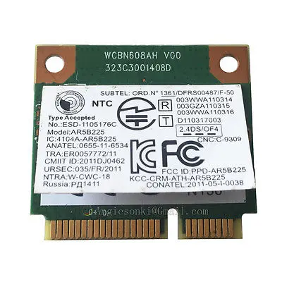 Мини карта для Dell Vostro 2710 2520 Inspiron 15 17R 15V 5521 беспроводная Wi Fi с Bluetooth FXP0D DW1703 AR5B225|wifi