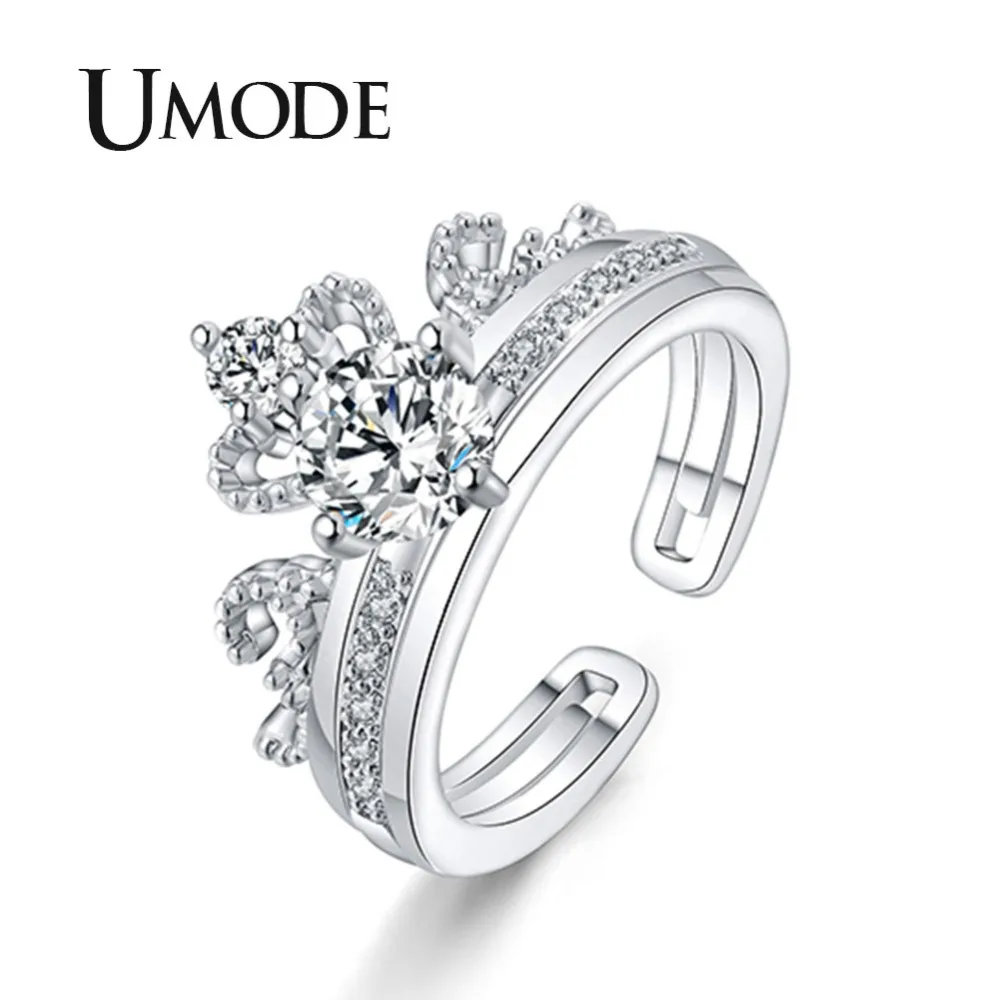 

UMODE vintage engagement wedding crown rings for women gifts for womens bijoux femme anillos feminino jewellery UR0443B