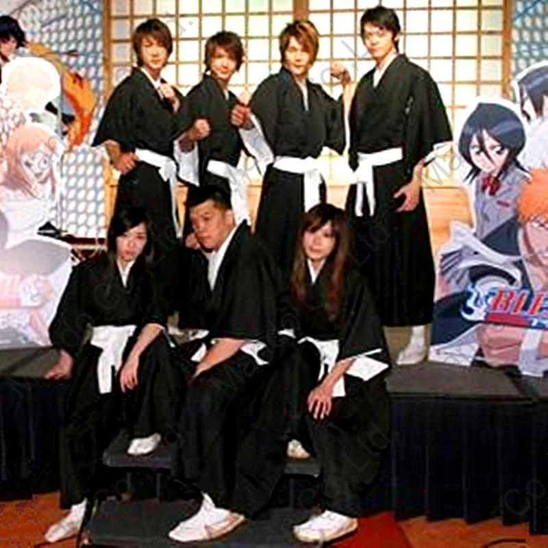 Аниме отбеливатель Kurosaki ichigo Kuchiki рукания Косплей костюмы японское кимоно костюм