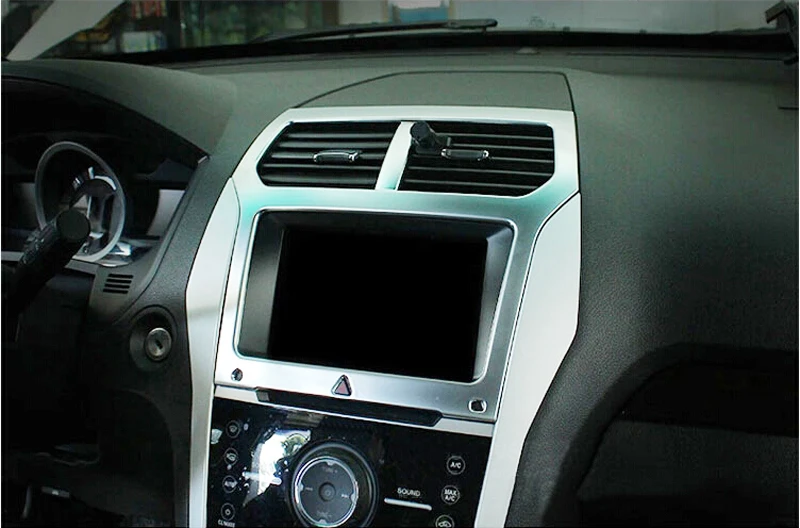Для Ford Explorer 2011 2019 хромированная средняя консоль навигация GPS рамка декоративная
