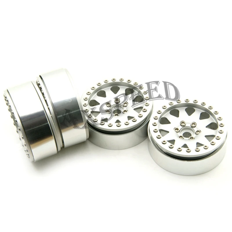AXSPEED серебро 2 сплавочных ободьев дюймов колёсные диски для 1/10 RC D90 SCX10 CC01 D110 Рок