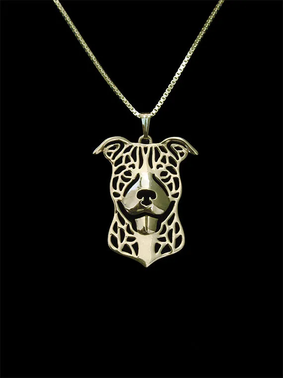 Модное ожерелье-подвеска с натуральными ушками питбуля для женщин золотое