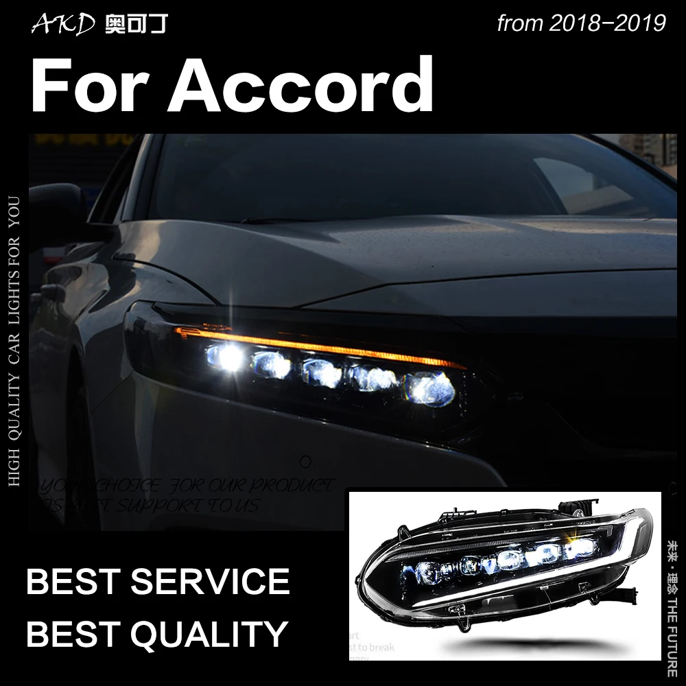 АКД Автомобиль Стайлинг фара для Accord фары- Accord светодиодный фонарь DRL все светодиодный источник света авто аксессуары