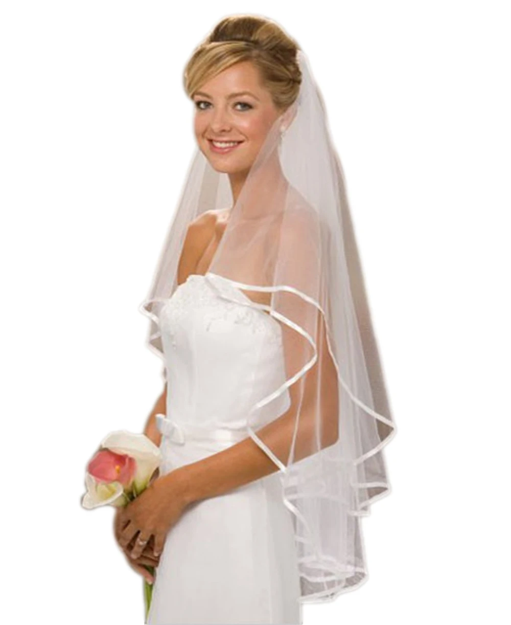

Bride Marriage Yarn Fashion Yarn Double Ribbon Serging Double Modelling Veil And Combs 3SB045
