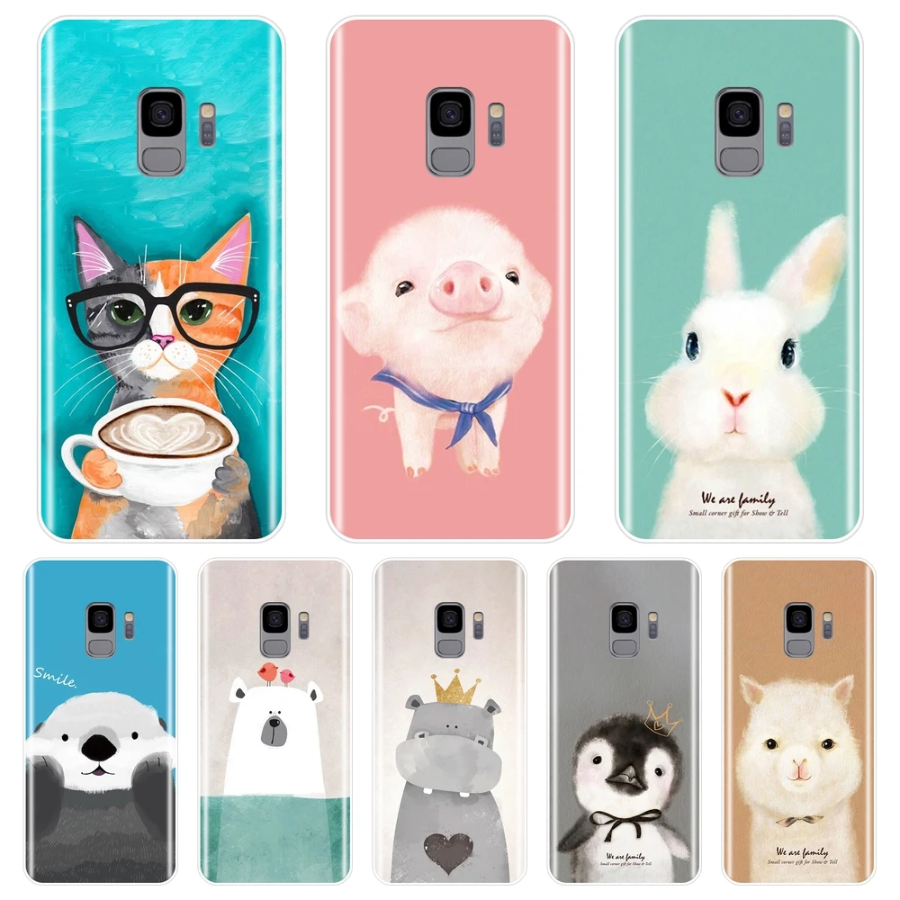 Мягкая задняя крышка для samsung Galaxy S5 S6 S7 Edge S8 S9 Plus розовый поросенок Медведь чехол для телефона силиконовый для samsung Galaxy Note 4 5 8 9