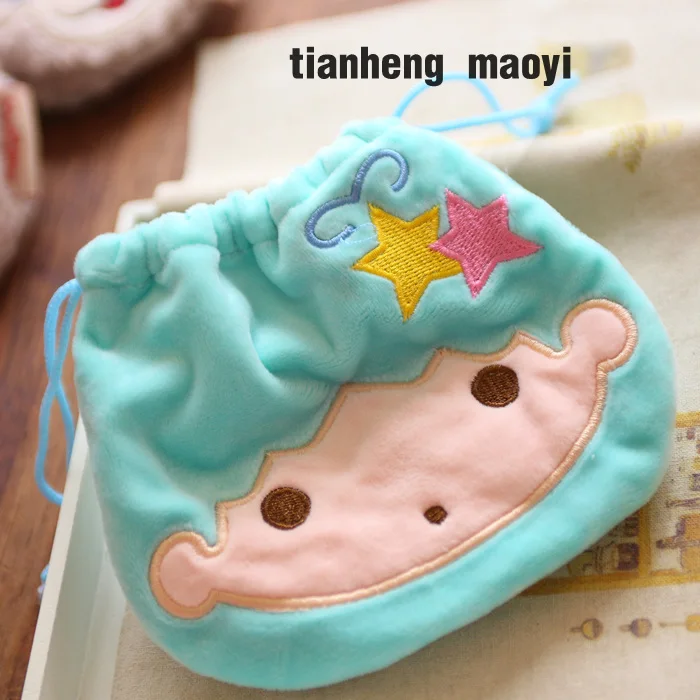 ЯПОНИЯ Sanrio в персонажи Little Twin Stars плисовое портмоне сумки на завязках Детский кошелек Twin Star сделать Kawaii сумка для ключей, подарок для девочек