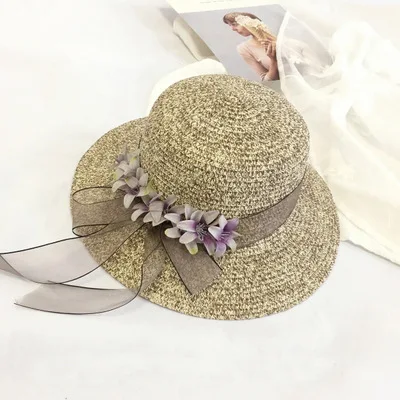 Sunhat женская летняя Солнцезащитная шляпа для пляжных женщин рыбацкие цветы с