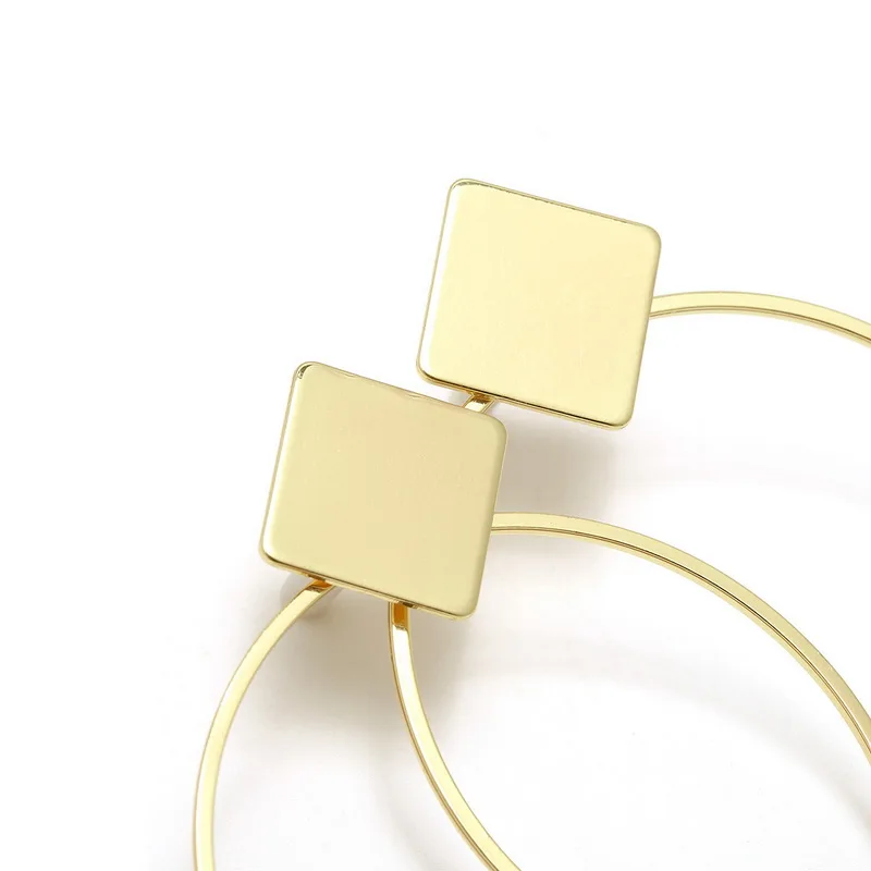 

Simple Style Fashion Aros Geometric Hoop Earrings for Women Square Round Circle Earrings Pendientes Ear Jewelry 2018 XR1408