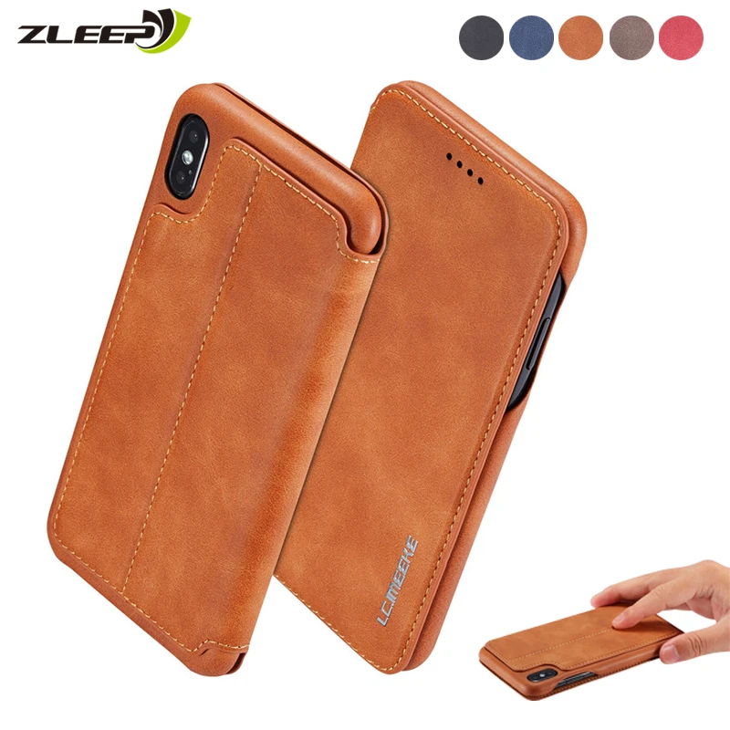 Роскошный кожаный Etui чехол для телефона для iPhone 6, 6s, 7, 8 Plus, 11 Pro, XS, Max, XR, X, флип, крепкий магнитный держатель для карт, подставка, чехол, Funda