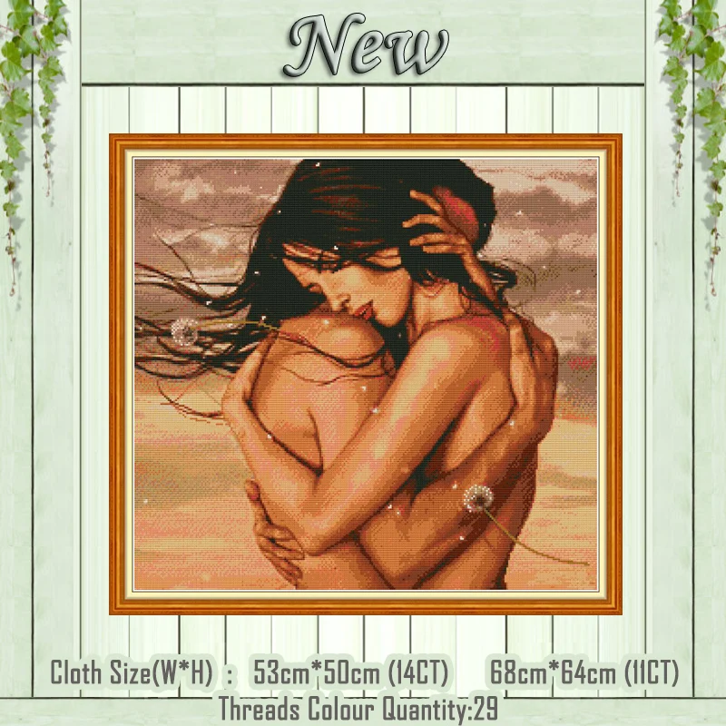 Объятия для влюбленных поцелуй diy домашний декор живопись Счетный Печать на