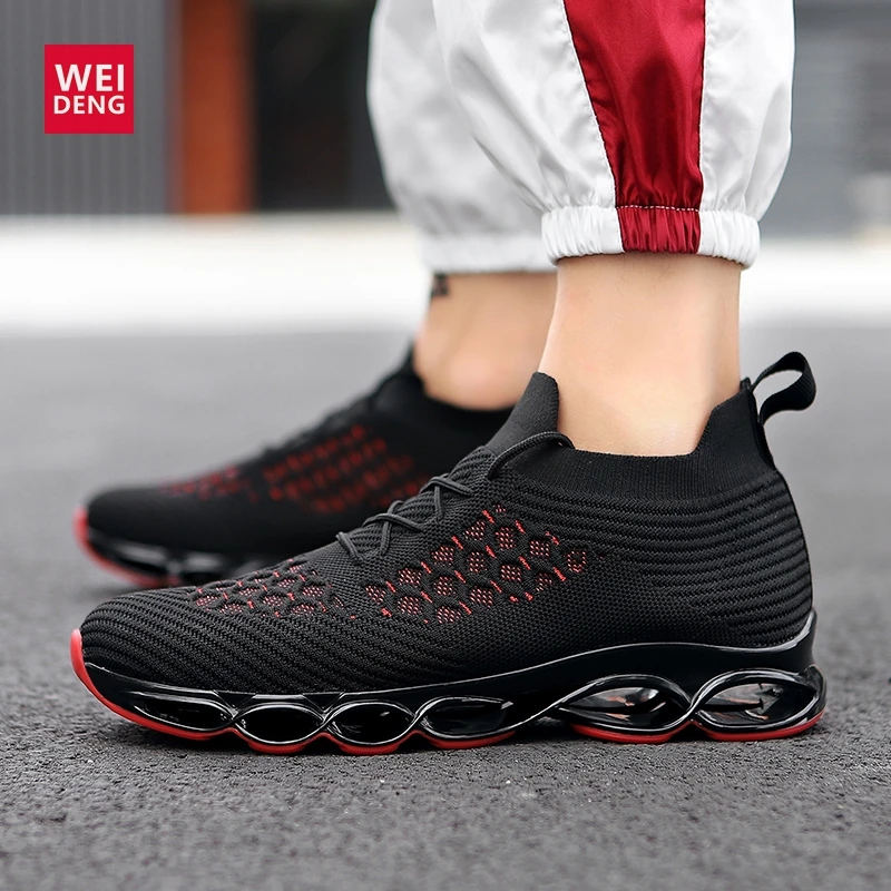 WeiDeng Blade Hombre Men Running WAVE Tenis Masculine Shoes PROPHECY Flats Fly Mesh Casual Breathable Shock Absorption Increase | Обувь