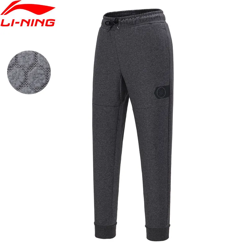 Li Ning мужские спортивные штаны серии Уэйд теплые флисовые с подкладкой из 72%