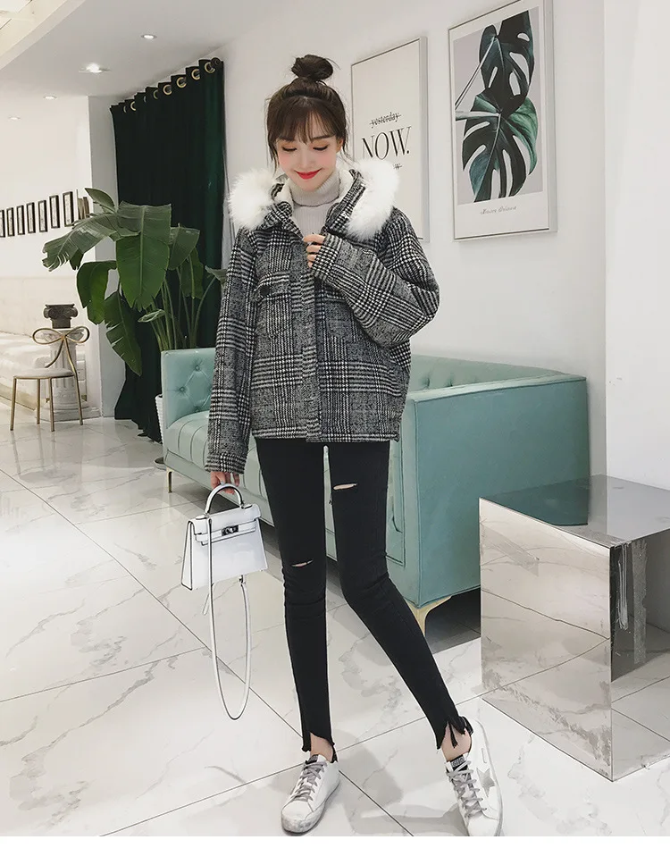 Casual Women outerwear winter clothing fashion warm woolen blends female elegant Single Breasted woolen coat Women mujer Y720