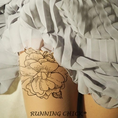 Тонкие колготки с татуировкой и объемным цветочным принтом для женщин Прямая