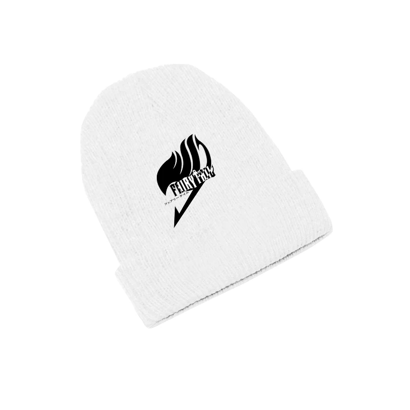 White Мода унисекс аниме Фея хвост светящаяся Гильдия Beanie ХЛОПОК Вязаные Лыжные Лыжная шапочка зимняя шапка для косплея теплая девочка подарок на день Святого Валентина - Цвет: White