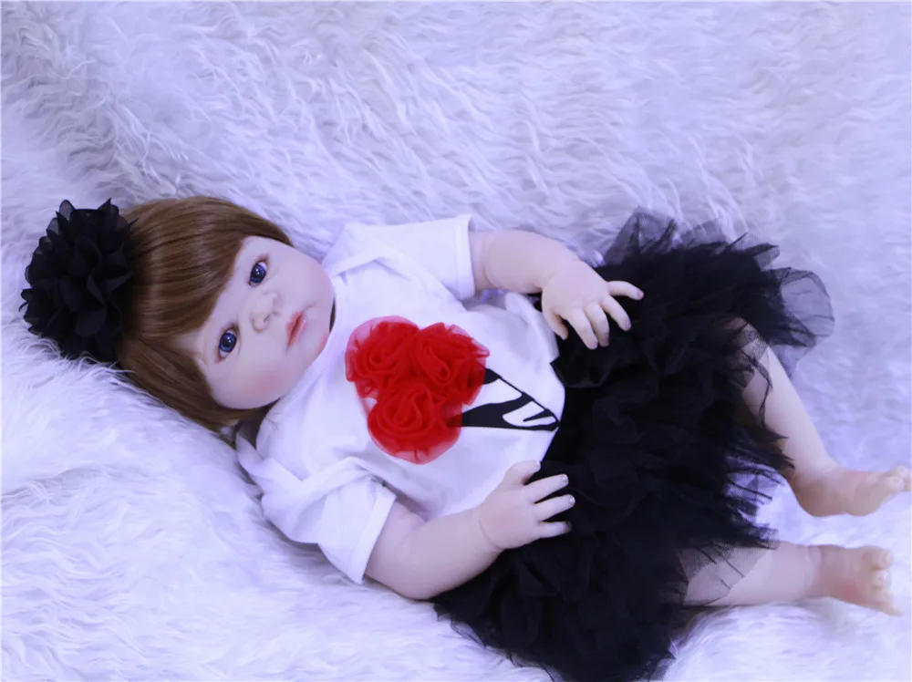 Reborn baby dolls 23 &quotполный Силиконовый reborn Girl Куклы для малышей игрушки могут bathe BJD