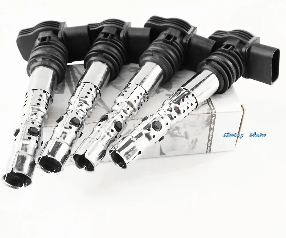 NEW 06B 905 115 R 4Pcs Ignition Coil For VW Volkswagen Jetta MK4 Bora Golf Passat B5 Beetle AUDI A4 A6 TT 1.8T UF521 UF411 | Автомобили и