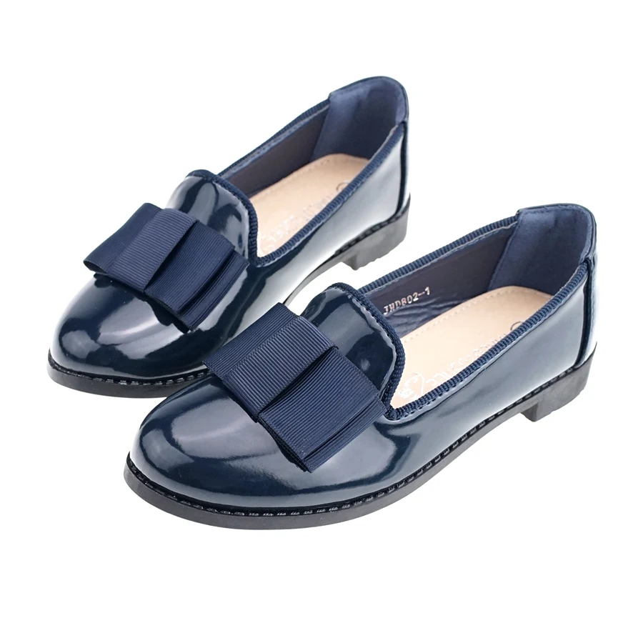 Girl's Closed Toe Loafers &amp Slip-Ons Leatherette Flat Heel Flats Flower Girl Shoes with bowknot school shoes 802-1 | Детская