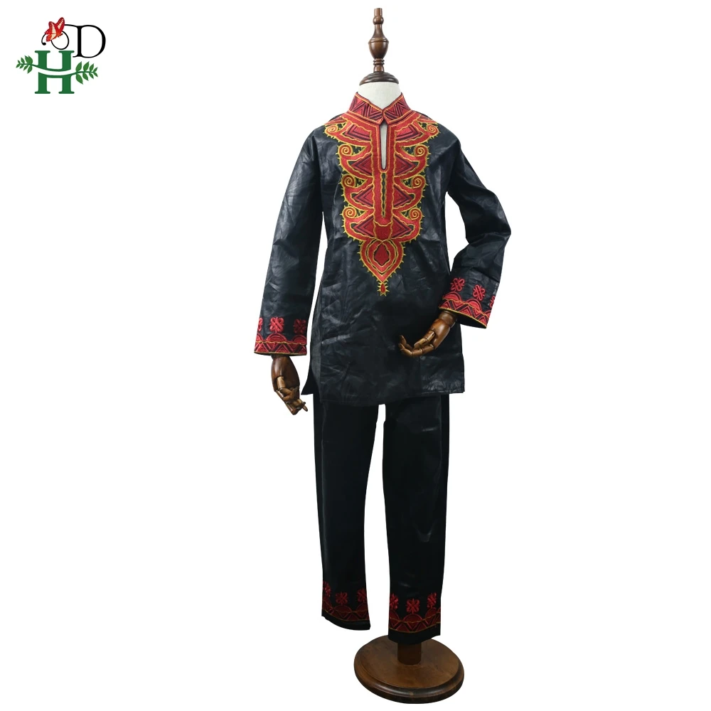 H&ampD Dashiki Kid Set 2021 African Clothing Kids Boy South Africa Boys Embroidery Tops Pant Suits Bazin Riche Outfit TZ8006 |