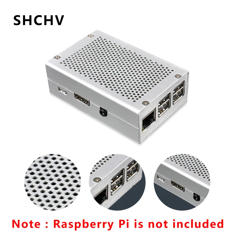 Для Raspberry Pi 3 чехол алюминиевый чехол серебристый металлический корпус совместим с Raspberry Pi 3 Model B 3B Plus