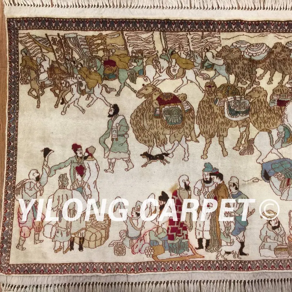 YILONG 2 'x 1' 1000 линий китайский Шелковый гобелен ручной работы дорожный Гобелен