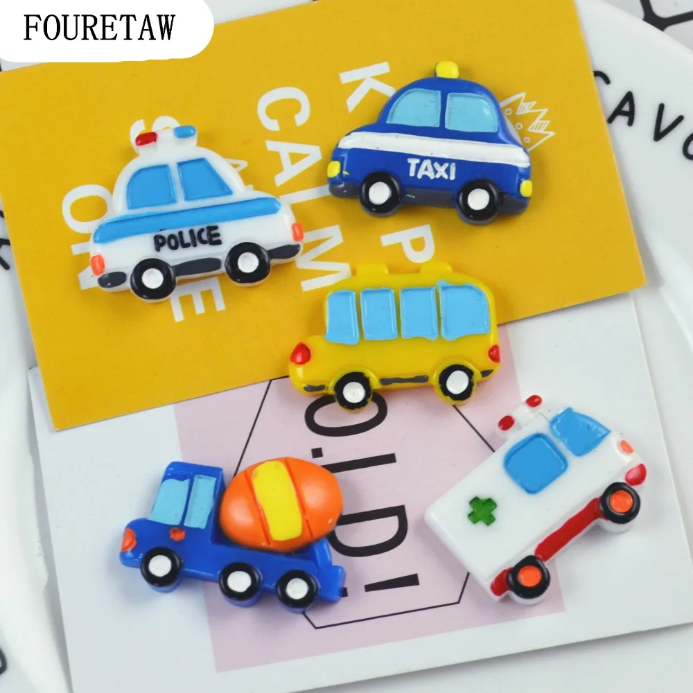 FOURETAW 1 шт мультфильм Kawaii транспорт инструмент такси школьный автобус полицейский