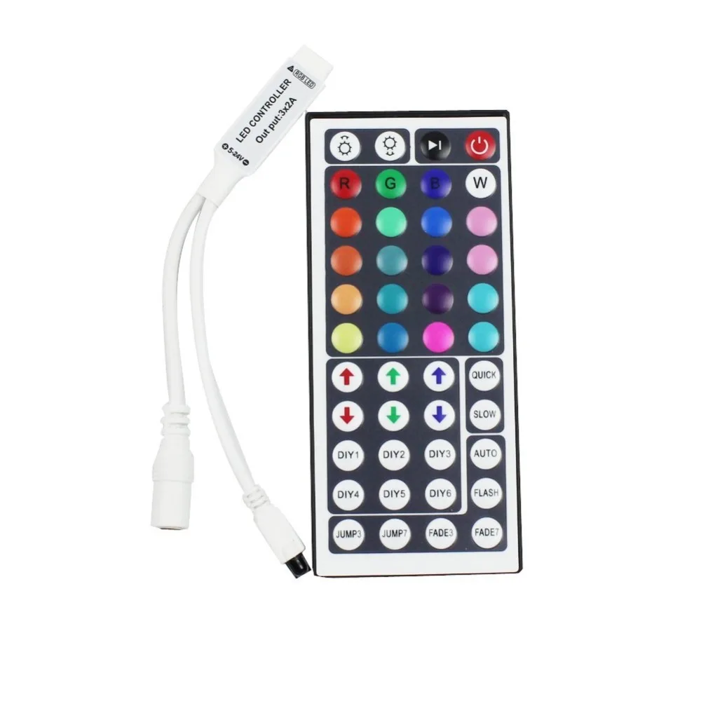 1 шт. RGB светодиодный контроллер 12V 6A 44Key Мини ИК пульт дистанционного управления