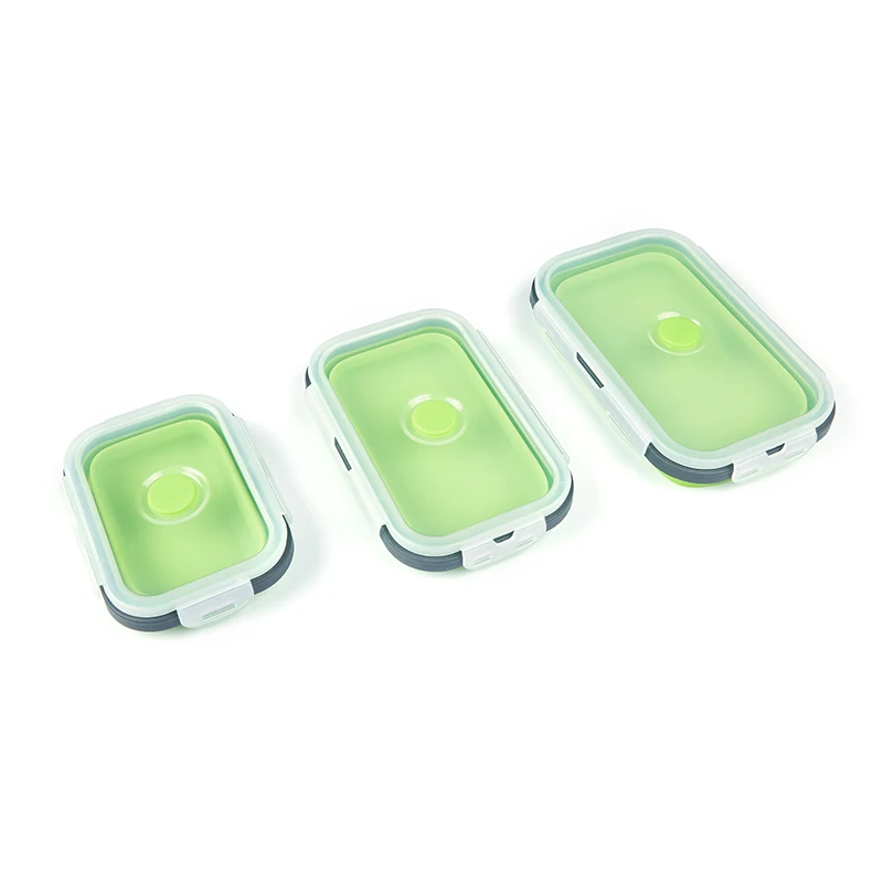 3 шт набор портативный складной выдвижной силиконовый Ланч бенто коробка