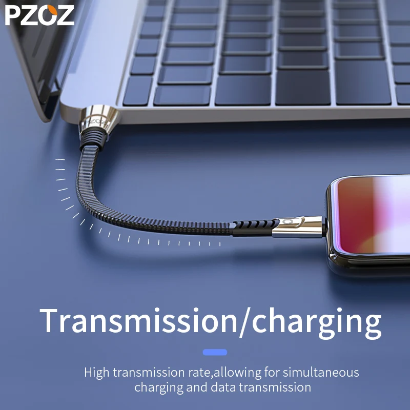 Зарядный кабель PZOZ для iphone Xs Max металлический сплав цинка Usb быстрая зарядка X 8 7 6 s