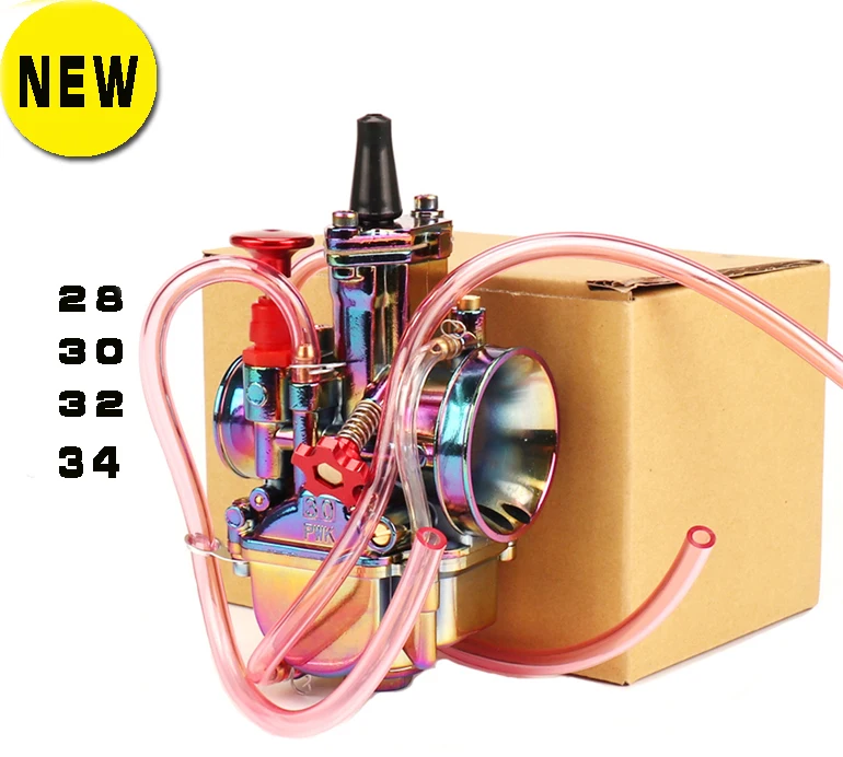 Красочные 28 30 32 34 мм мотоциклетные PWK карбюраторы Carburador Carb для 110cc 250cc 2T 4T двухтактный двигатель скутер Dirt Pit