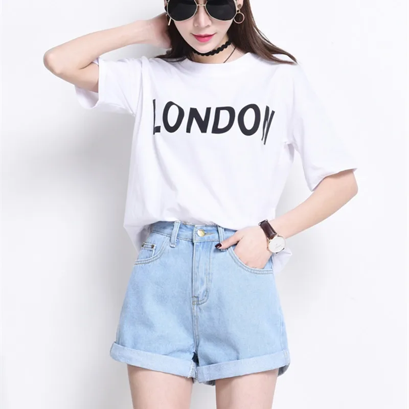 Шорты Hzirip джинсовые с завышенной талией винтажные Свободные повседневные