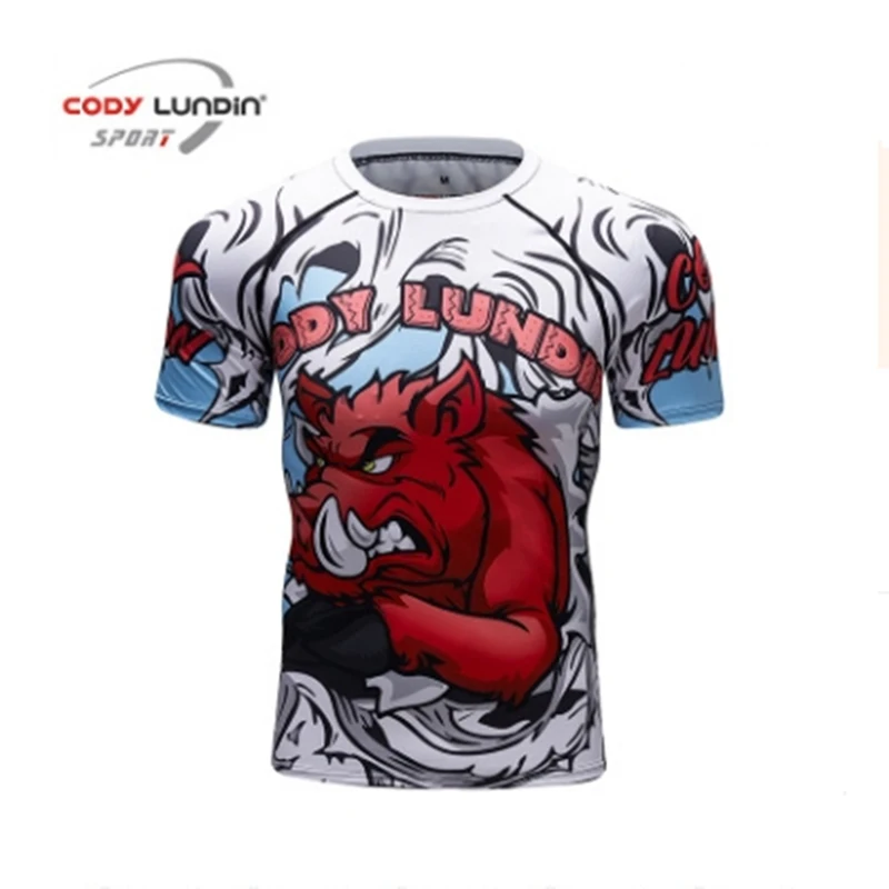 BY-xn-1 Cody Lundin Футболка компрессионная ММА фитнес UFC Fight для мужчин Муай Тай футболка джиу-джитсу облегающая одежда Геркулес 3D печать - Цвет: BY-xn-1