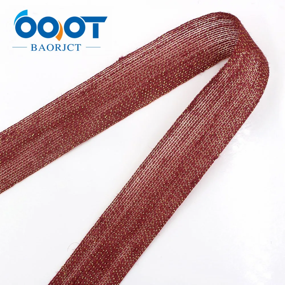 Льняная Блестящая лента OOOT BAORJCT 10 ярдов 38 мм ручная работа повязка на голову с