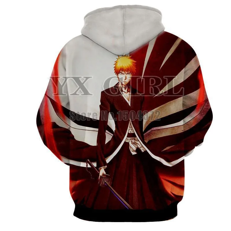 Весенне-осенняя одежда Kurosaki ichigo, Толстовка для женщин/мужчин с 3d принтом, толстовки с капюшоном в стиле аниме Bleach, пуловер, Прямая поставка