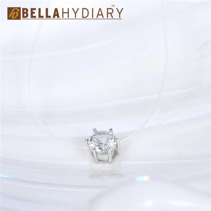 Ожерелье из прозрачной лески Bijoux серебряные невидимые ожерелья цепочки подвески