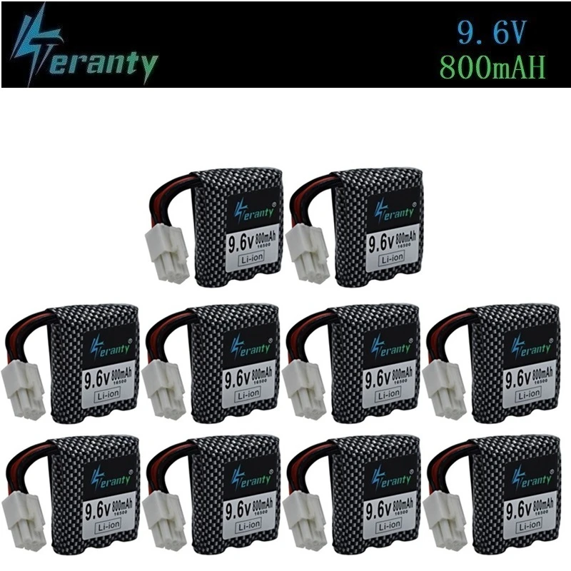 

Teranty Power 9.6V 800mAh Li-ion battery for 9115 9116 S911 S912 for RC Truck RC Car TOYS with 6P plug 9.6v battery 16500 10pcs