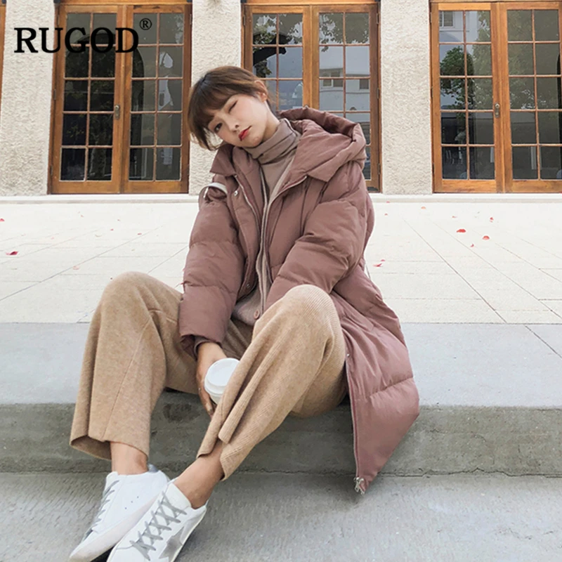 RUGOD Новая коллекция зимней одежды теплая Для женщин пальто Повседневное Твердые
