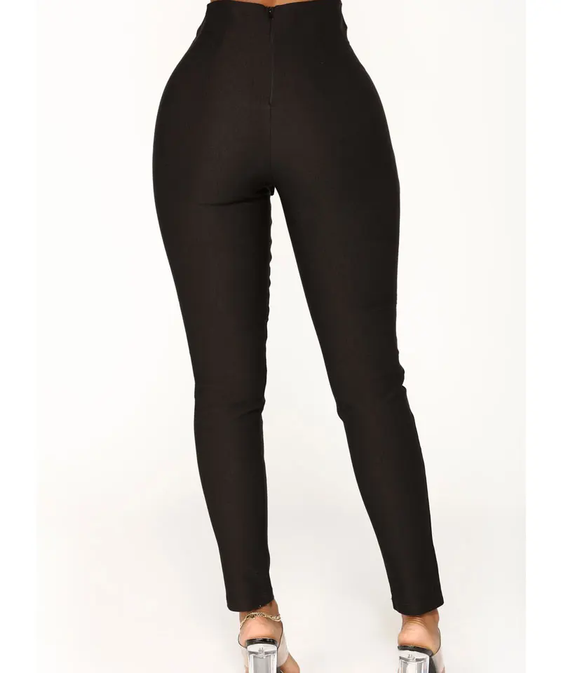 Для женщин 2019 moden модные Taille Haute Pantalon повседневные облегающие брюки с бантом