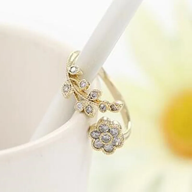 Women's Fashion Imitation Leaves Rings 4RD04 | Украшения и аксессуары